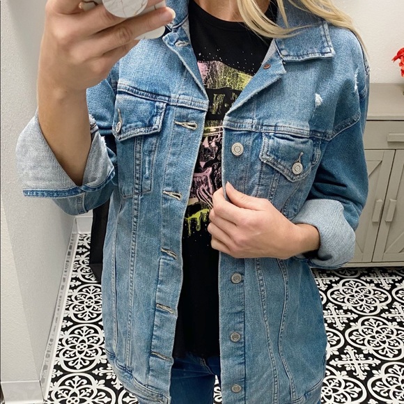LUCKY BRAND BOYFRIEND FIT DENIM JACKET-LIGHT WASH - Picture 2 of 3